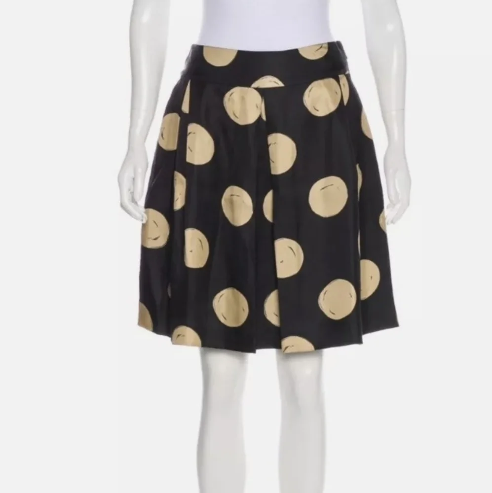 Kate spade silk holly black cork pleated skirt sz 8 NWT *K - Picture 2 of 9